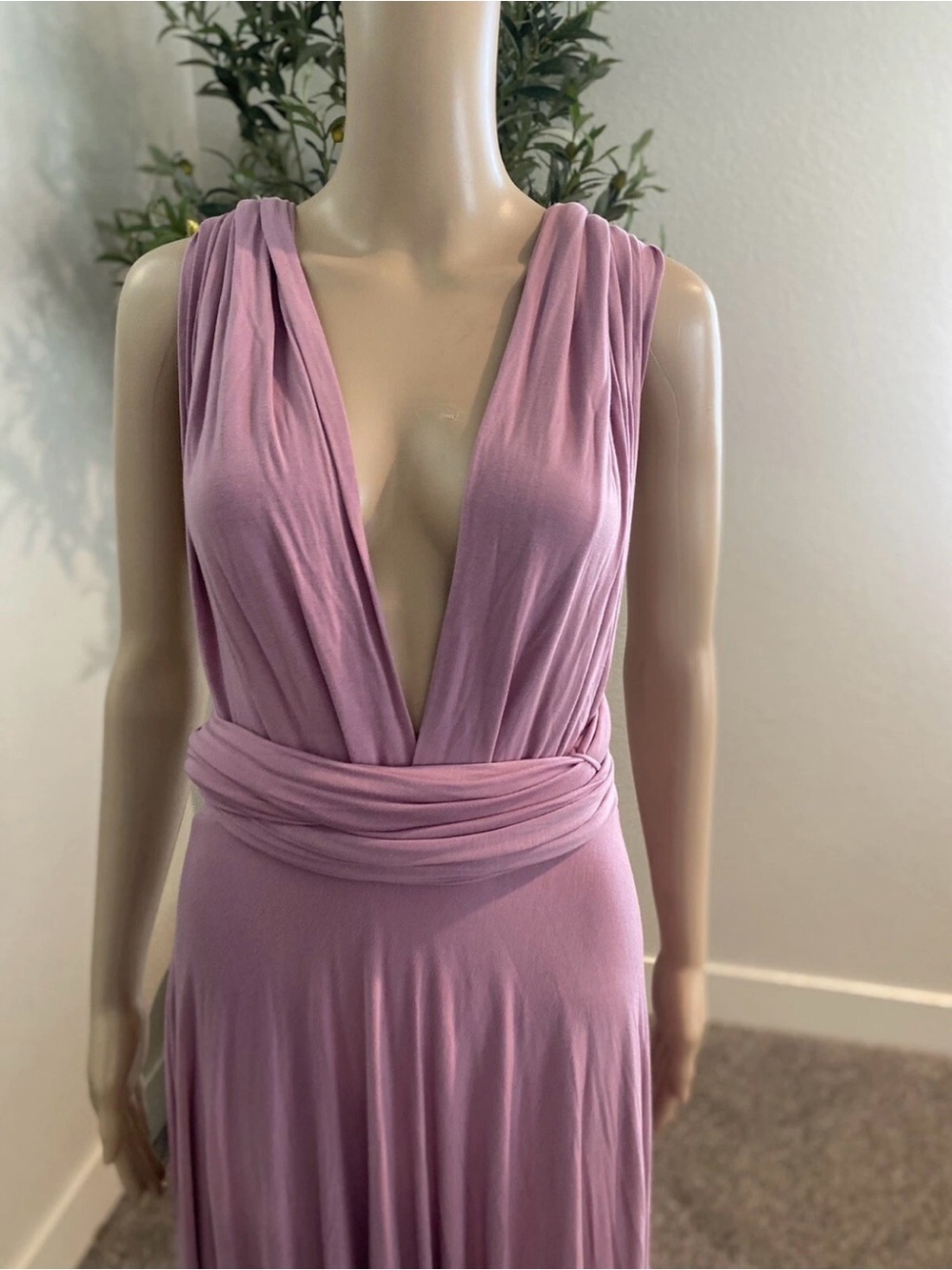 Lulus Magical Movement Dusty Rose Wrap Maxi Dress // Size Medium - Picture 6 of 10